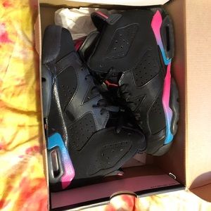Air Jordan 6 Retro GS Black Pink Flash Marina Blue
